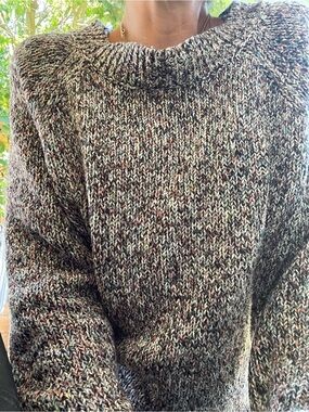 Chaps Marled Multi-Color Crewneck Sweater